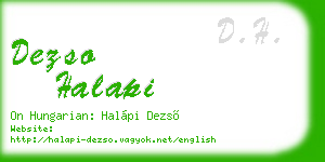 dezso halapi business card