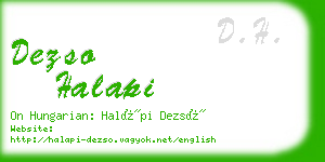 dezso halapi business card